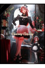 Identity V Priestess Fiona Gilman Crimson Maid Gothic Lolita Dress Cosplay Costume 2